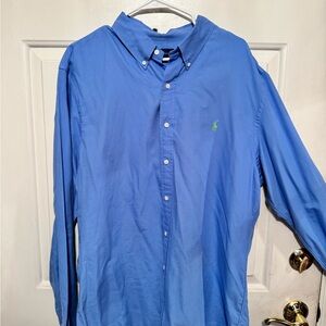 Polo by Ralph Lauren Men's Blue Button-Down Dress Shirt